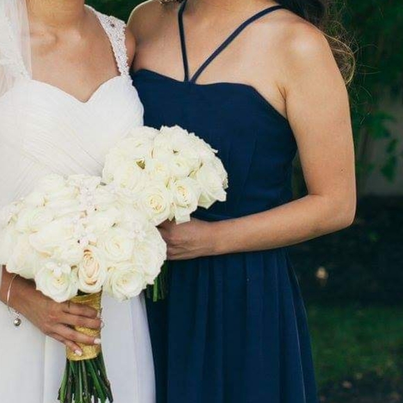 Navy blue Alfred Angelo size 4 bridesmaid dress - Picture 3 of 6